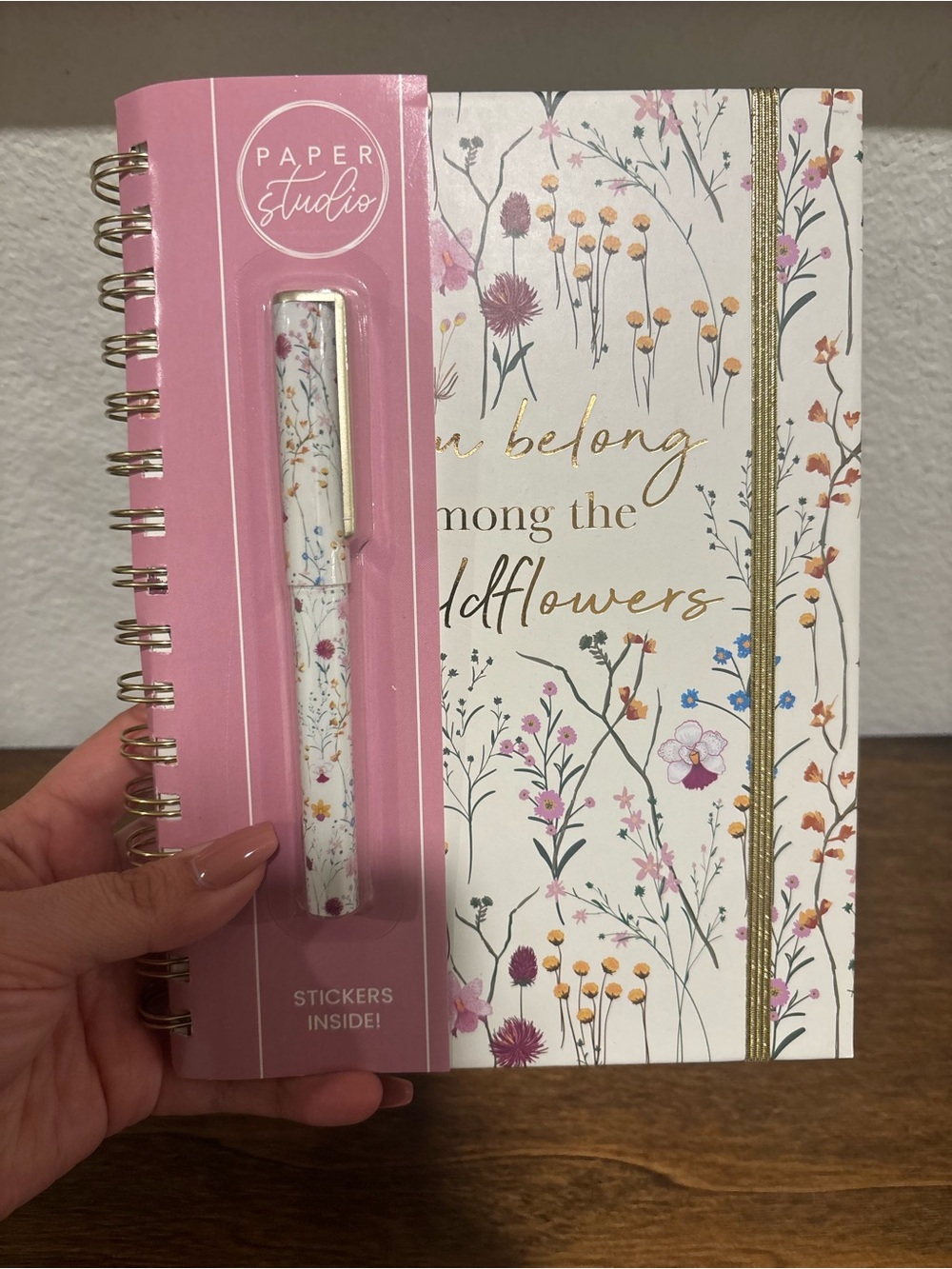 Pink Floral Spiral Journal with Matching Pen
